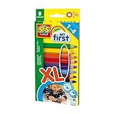 SES Creative 14416 - My first - Farbstifte, 8 schöne helle Farben, Ergonomische Griffe, Starker Druckpunkt, Für Kinder von 1-4 Jahren, Gemischt