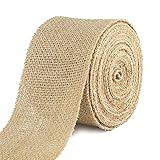 jijAcraft Juteband 8cm Breit, 10M Burlap Vintage Geschenkband, Sackleinen Decoband für Handwerk, Hochzeitdeko, Weihnachten, Herbstkranz